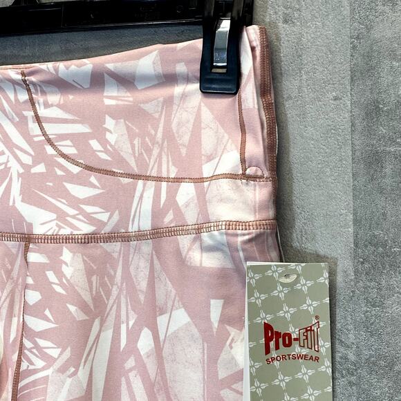 PRO-FIT Activewear Women's Pink Wave High-Rise Lightweight Pull-On Leggings SZ S - Picture 4 of 9